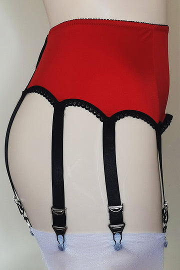 Portjartiera sexy din material satinat cu 8 jartiere atasate GS1266-311