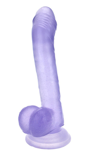 Dildo realistic cu striatii din silicon cu ventuza pentru fixare, Mov deschis, TOY333-110