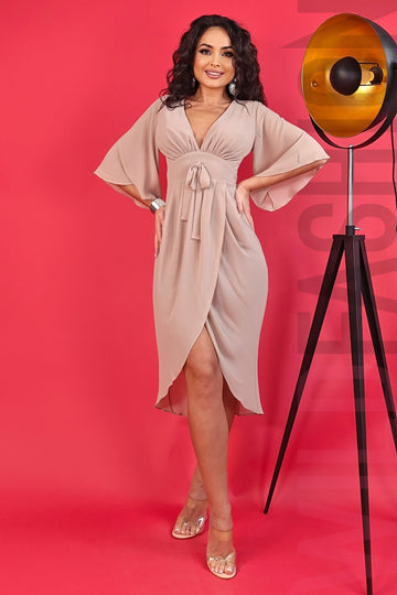 Rochie midi cu maneci trei sferturi N762RR-822
