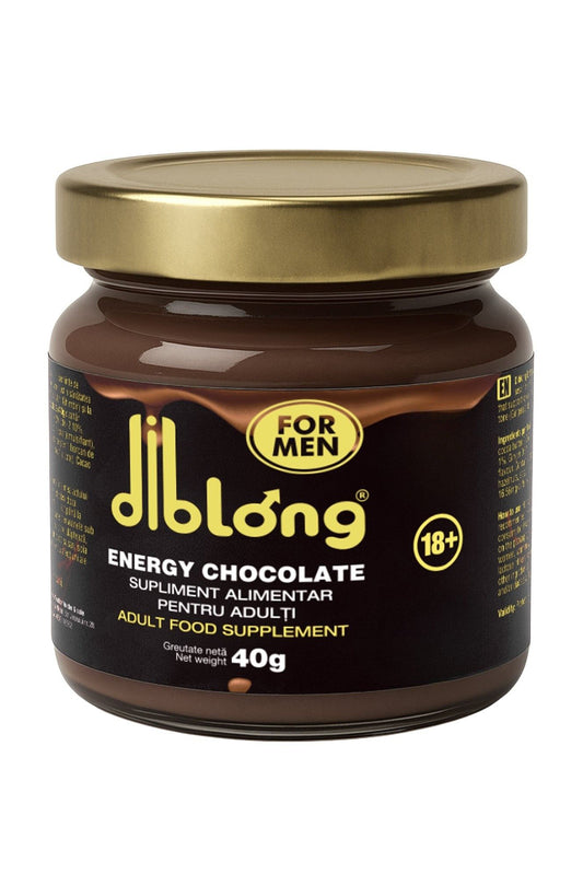 DIBLONG ENERGY CHOCOLATE for MEN – Ciocolată Tartinabilă Premium cu Ginseng pentru Energie și Vitalitate, 40 g, SPL30 SPL30-00