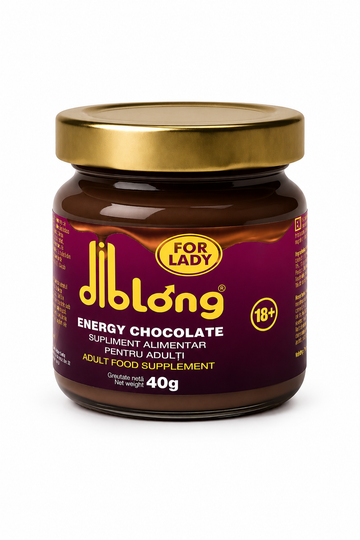 DIBLONG ENERGY CHOCOLATE for LADY – Ciocolată Tartinabilă Premium cu Ginseng pentru Energie și Vitalitate, 40 g, SPL31 SPL31-00
