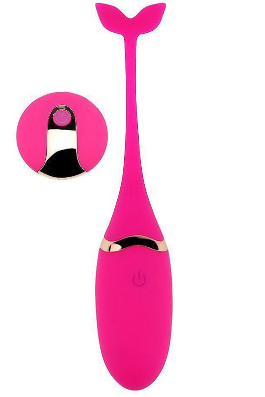 Vibrator tip Ou cu vibratii si telecomanda, pentru stimularea punctului G si a clitorisului, Fuchsia, TOY337-55