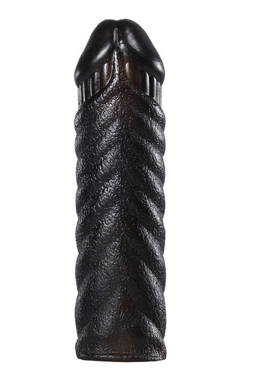 Manson penis cu striatii din silicon, Negru, TOY342-1