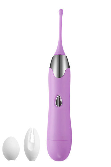 Vibrator pentru stimularea clitorisului cu 2 accesorii si multiple moduri de vibratie, Mov, TOY357-11