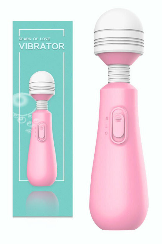 Mini Vibrator tip Wand, Stimulator Clitoridian cu Cap Flexibil, Silicon Soft-Touch, Multiple Moduri de Vibrație, Reîncărcabil USB, Roz, TOY363-5