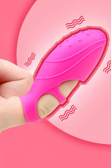 Vibrator/stimulator clitoridian cu suport pentru deget, Fuchsia, TOY369-55