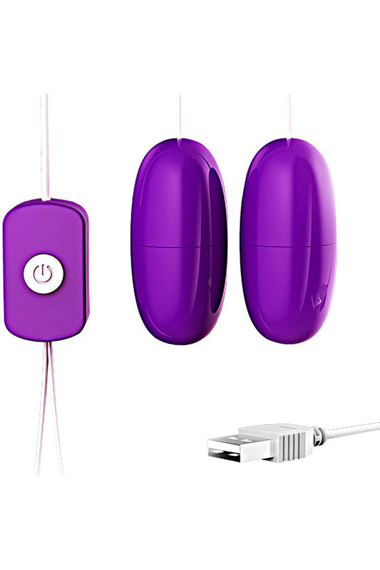 Vibrator dual tip OU cu telecomanda pe fir, functioneaza cu alimentare SUB, Mov, TOY369A-11