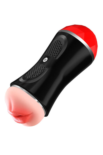 Masturbator dual pentru penis cu simulare vaginala si orala, Nude, TOY376-152