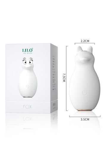 Vibrator tip Ou „Fox” pentru Stimulare Clitoridiană, Design Ergonomic cu Puncte de Contact Precise, Silicon Medical, Reîncărcabil USB, Alb, TOY377-2