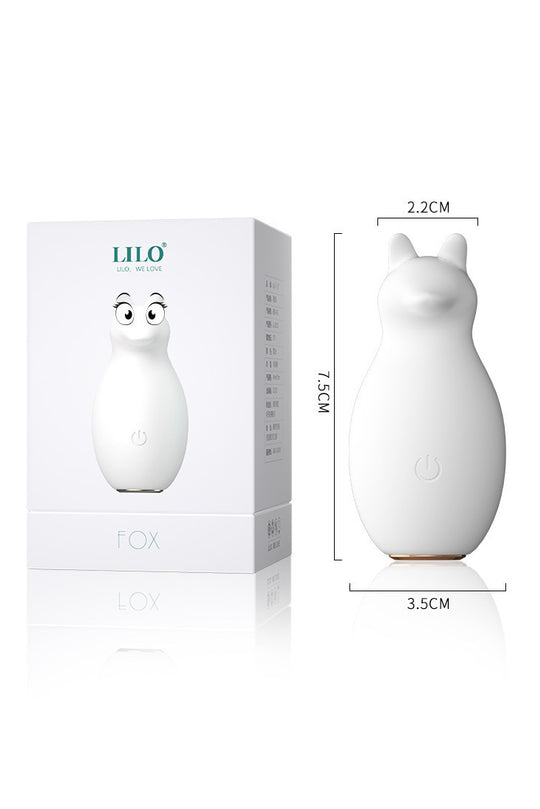 Vibrator tip Ou „Fox” pentru Stimulare Clitoridiană, Design Ergonomic cu Puncte de Contact Precise, Silicon Medical, Reîncărcabil USB, Alb, TOY377-2