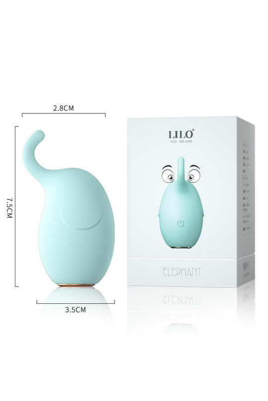 Vibrator tip Ou „Elephant” pentru Stimulare Clitoridiană, Design Ergonomic cu Trompă Flexibilă, Silicon Medical, Reîncărcabil USB, Sky Blue, TOY377-48