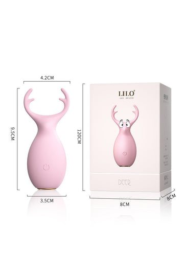 Vibrator tip Ou „Deer” pentru Stimulare Clitoridiană, Design Ergonomic cu Puncte de Contact Multiple, Silicon Medical, Reîncărcabil USB, Roz, TOY377-5