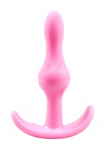 Dop anal (Butt Plug) din silicon cu bila incorporata, Roz, TOY381C-5