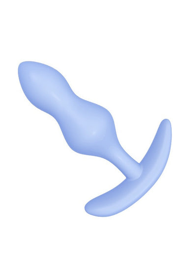 Dop anal (Butt Plug) din silicon cu 2 bile incorporate, SkyBlue, TOY386-48