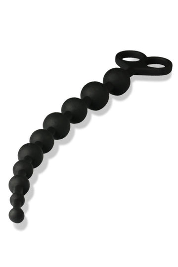 Dildo anal cu 10 bile cu dimensiuni progresive, din silicon, Negru, TOY397-1
