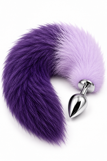 VelvetTail Luxe – Plug Anal Metalic cu Coadă Pufoasă 40 cm, 3 Dimensiuni