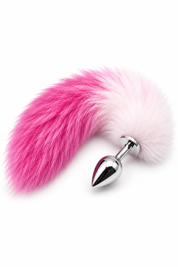 VelvetTail Luxe – Plug Anal Metalic cu Coadă Pufoasă 40 cm, 3 Dimensiuni
