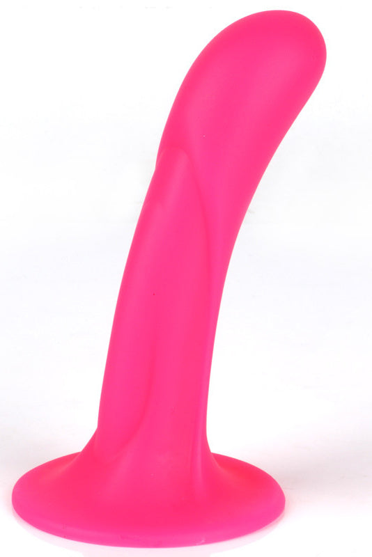 Dildo din silicon moale cu ventuza pentru o fixare, stimulare, Fuchsia, TOY402-55