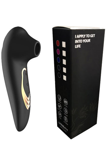 Vibrator Clitoridian cu Tehnologie de Sucțiune și Aspirare, Stimulator „Air-Pulse” cu Multiple Intensități, Silicon Medical, Reîncărcabil USB, Negru, TOY424-1