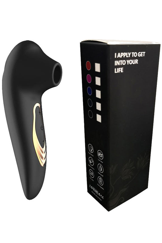 Vibrator Clitoridian cu Tehnologie de Sucțiune și Aspirare, Stimulator „Air-Pulse” cu Multiple Intensități, Silicon Medical, Reîncărcabil USB, Negru, TOY424-1