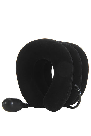 Perna gonflabila cervicala tip guler cervical, reglabil pe inaltime - elongare, pentru corectarea coloanei si eliminarea durerilor cervicale, Negru TOY431-1