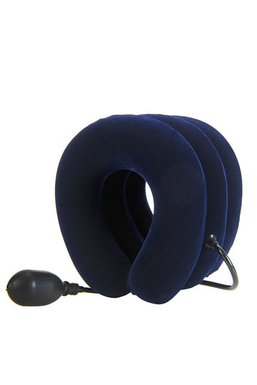 Perna gonflabila cervicala tip guler cervical, reglabil pe inaltime - elongare, pentru corectarea coloanei si eliminarea durerilor cervicale, Bleumarin TOY431-44