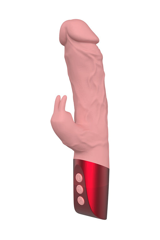 Vibrator dual tip "iepuras" pentru stimulare vagina si clitoridiana in acelas timp, Roz, TOY439-5