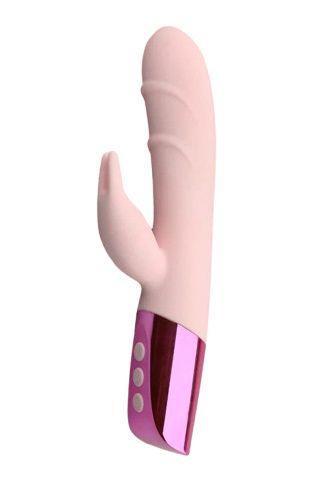 Vibrator dual cu pentru stimulare vaginala si clitoridiana, Roz, TOY442-5