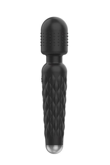 Vibrator tip Wand cu Cap Flexibil, Motor Puternic pentru Stimulare Clitoridiană și Masaj Corporal, Silicon Premium, Reîncărcabil, Negru, TOY444-1