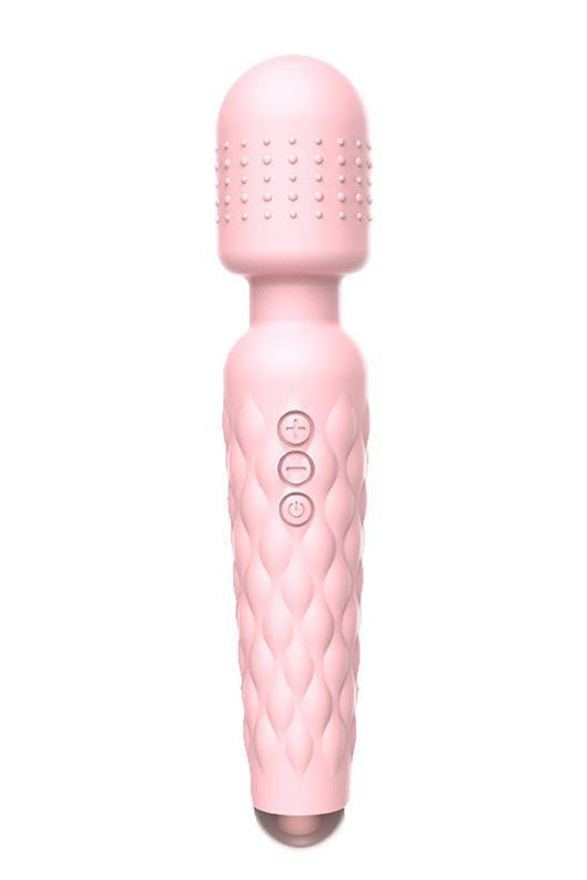 Vibrator tip Wand cu Cap Flexibil, Motor Puternic pentru Stimulare Clitoridiană și Masaj Corporal, Silicon Premium, Reîncărcabil, Roz, TOY444-5