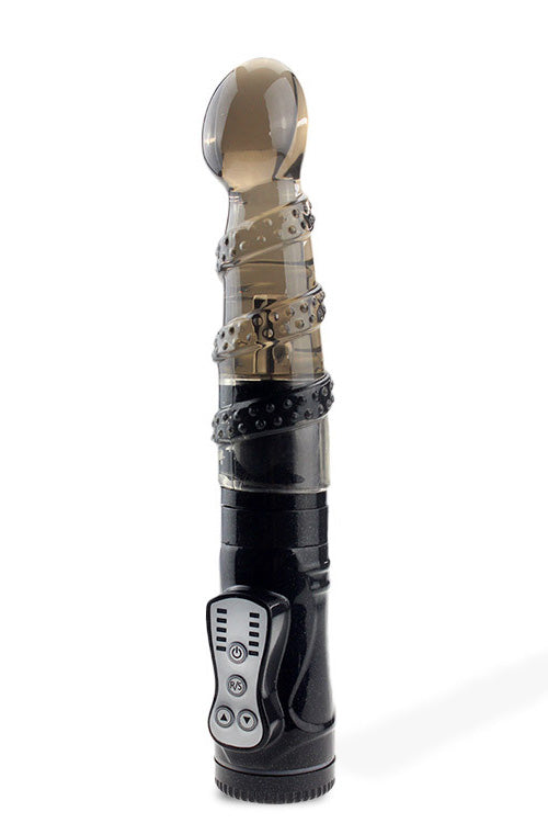 Vibrator cu functie de rotire, pentru stimulare vaginala si a punctului G, Negru, TOY449-1