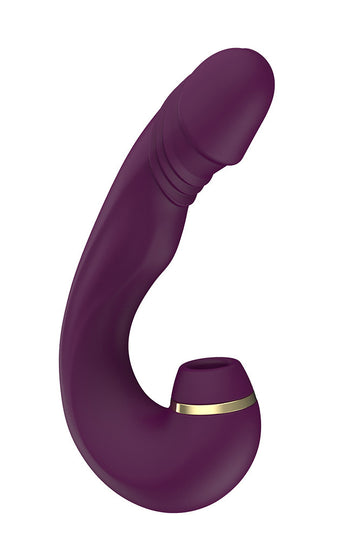Vibrator Smart 3-în-1 "Triple Sensation": Sucțiune, Vibrație și Limbă (Skin-Touch), Silicon Medical, Mov, TOY450-11
