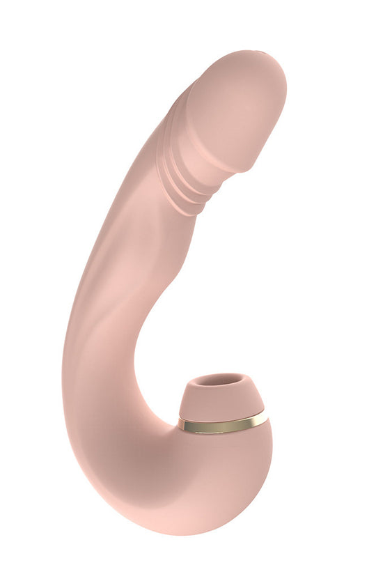 Vibrator Smart 3-în-1 "Triple Sensation": Sucțiune, Vibrație și Limbă (Skin-Touch), Silicon Medical, TOY450-1500