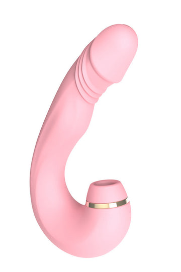 Vibrator Smart 3-în-1 "Triple Sensation": Sucțiune, Vibrație și Limbă (Skin-Touch), Silicon Medical, Roz, TOY450-5