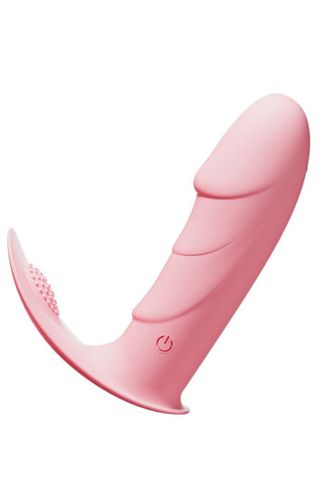 Vibrator Mini Vibrator tip fluture (se poate purta), cu control prin aplicatie de pe telefon, Roz, TOY469-5