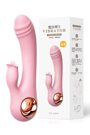 Vibrator Rabbit "Warm Touch" Dual: Încălzire Inteligentă, Stimulare Clitoridiană și Punct G, Silicon, Roz, TOY472-5