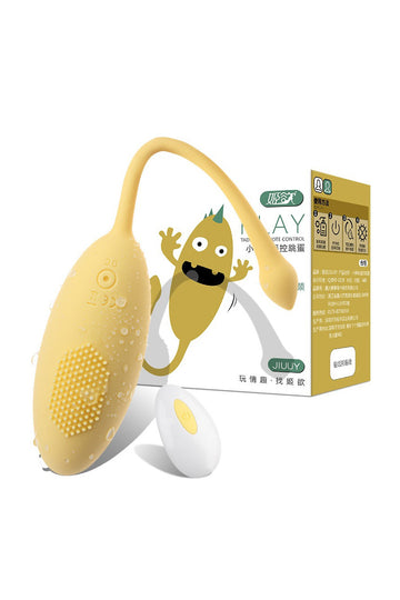 Vibrator tip ou pentru stimulare clitoridiana si vaginala, Galben, TOY478-9