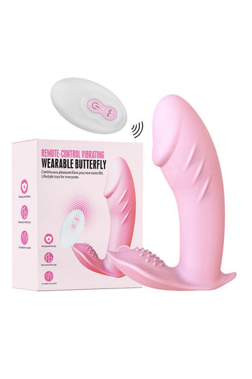 Vibrator Wearable tip Fluture cu Telecomandă Wireless, Stimulare Vaginală și Clitoridiană, Silicon Premium, Reîncărcabil, Verde, TOY482-826