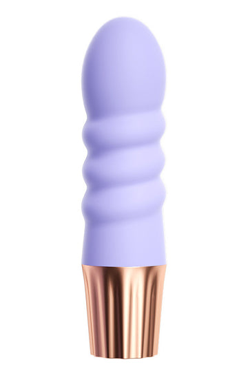 Mini vibrator cu striatii pentru stimulare vaginala si a punctului G, Lila, TOY536-112