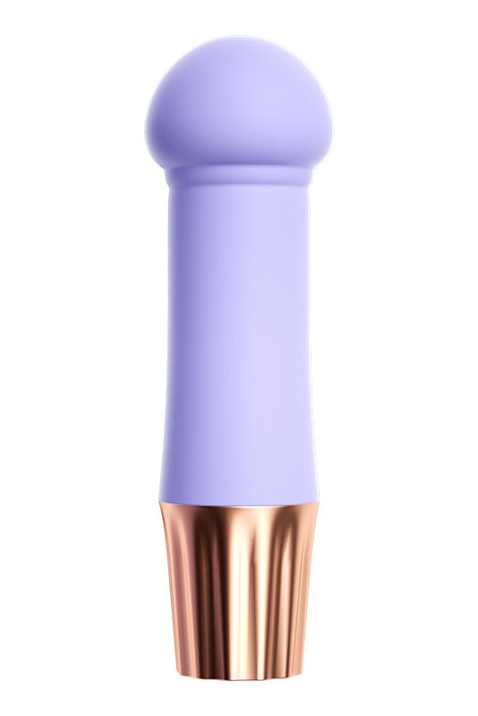 Mini vibrator cu cap special conceput pentru stimulare vaginala exceptionala, Lila si Auriu, TOY537-112