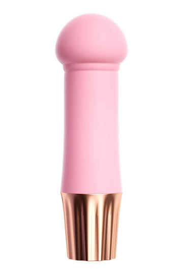 Mini vibrator cu cap special conceput pentru stimulare vaginala exceptionala, Roz si Auriu, TOY537-5