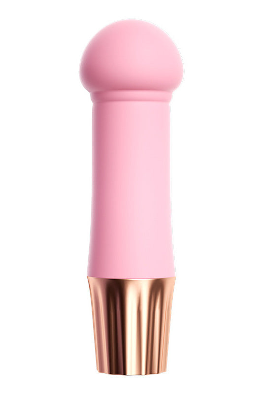 Mini vibrator cu cap special conceput pentru stimulare vaginala exceptionala, Roz si Auriu, TOY537-5