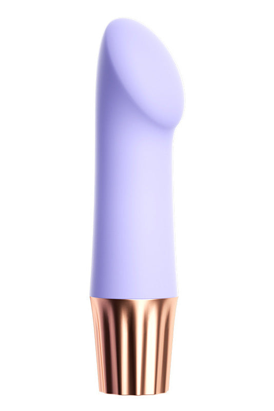 Mini vibrator din silicon moale cu cap special pentru stimulare vaginala, Lila, TOY538-112