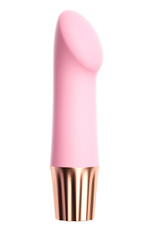 Mini vibrator din silicon moale cu cap special pentru stimulare vaginala, Roz, TOY538-5