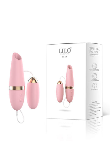 Vibrator Dual Premium cu Sucțiune Air-Pulse și Vibrație, Stimulator Clitoridian și Vaginal, Silicon Medical, Reîncărcabil USB, Roz, TOY544-5