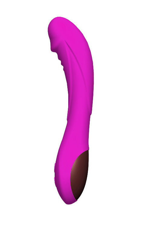 Vibrator flexibil cu striatii si multiple moduri de vibrare, pentru stimulare vaginala, Mov, TOY556-11