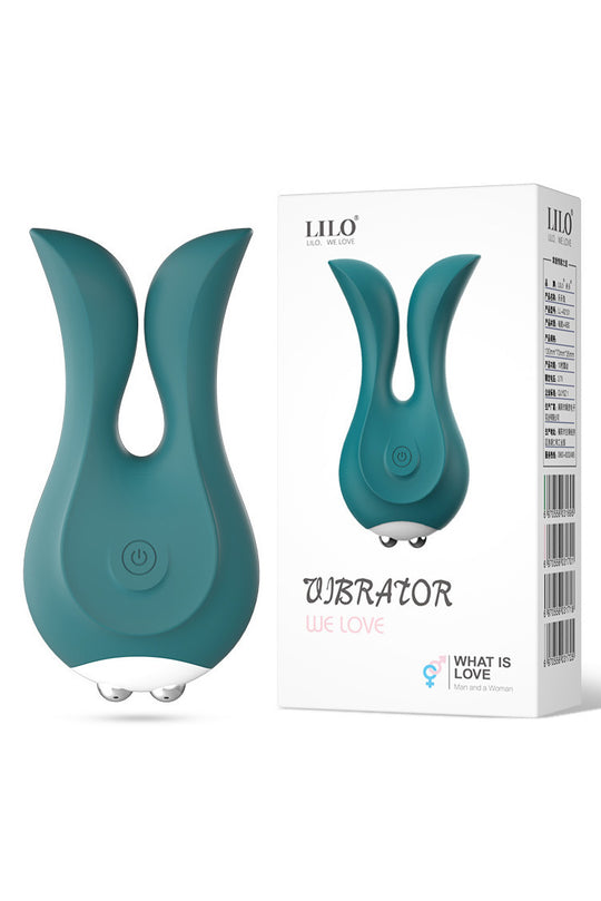 Vibrator Dual Rabbit din Silicon Medical, Stimulare Punct G și Clitoris, Reîncărcabil USB, 10 Moduri de Vibrație, Verde, TOY558-12