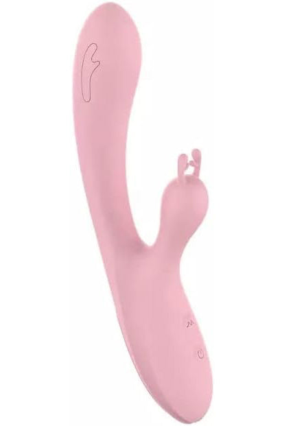 Vibrator Rabbit Dual cu 2 Motoare Puternice, Stimulare Vaginală și Clitoridiană Simultană, Silicon Premium, Reîncărcabil USB, Roz, TOY559-5