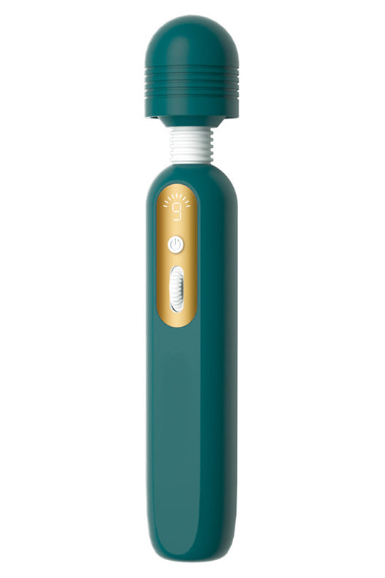 Vibrator tip wand pentru stimulare clitoridiana, cu afisaj electronic si control intuitiv, Verde,  TOY594-12