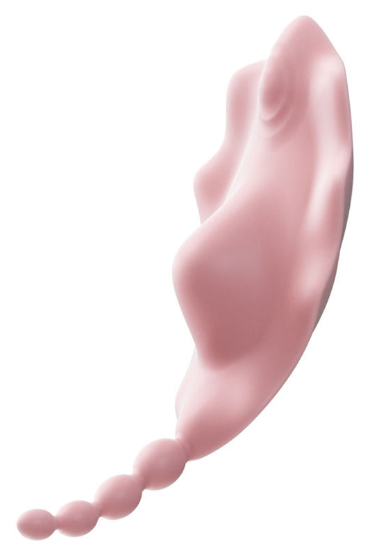 Vibrator tip Fluture cu Coadă Flexibilă, Stimulare Clitoridiană și Externă, Silicon Medical, 10 Moduri de Vibrație, Reîncărcabil USB, Roz, TOY596-5